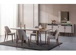 Set Da Pranzo Zona Pranzo Tavolo Sedie Legno Grigio Sala Da Pranzo 9 Pezzi Credenza