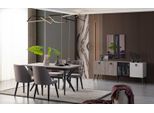 Set Da Pranzo Zona Pranzo Tavolo Sedie Legno Grigio Sala Da Pranzo 9 Pezzi Credenza