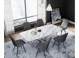 Gruppo Sala Da Pranzo Design Tavolo + 6 Sedie Seduta Imbottitura Set Tavoli Poltrona