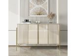 Credenza Moderna Legno Mobili Soggiorno Armadio Cassettiera Lusso Beige