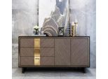 Credenza Cassettiera In Legno Design Moderno Grigio Soggiorno Di Lusso