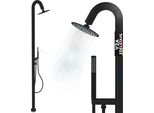 Doccia Da Giardino V2A In Acciaio Inox 2 Connessioni Acqua Calda + Acqua Fredda Doccia A Pioggia Doccia A Mano Doccia Esterna