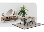 Set Sala Da Pranzo Tavolo 4X Sedie Credenza Specchio Set Design Nuovo 7 Pezzi