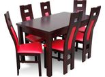Tavolo Da Pranzo Tavolo + 6 Sedie Gruppo Sala Da Pranzo Soggiorno Set Legno Design 6A