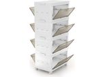 Costway Scatole Di Plastica Da 168 L, Scatole Impilabili Con Coperchio, Organizer Armadio Pieghevole In Confezione Da 4 Pz