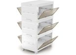 Costway 126 L Scatole Di Plastica Impilabili Con Coperchio Organizzatore Armadio Pieghevole Con Ruote Confezione Da 3 Pz