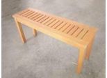 Panca In Legno Per Esterni Costway, Panca Da Pranzo Per Patio Senza Schienale Con Struttura A Doghe, Panca In Legno Rustica Lunga 1 M, Finitura A Olio Di Teak, 100 X 30,5 X 47 Cm