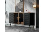 Cassettiera Nera Armadio Credenza Cassettiera Cassettiere Mobili 160Cm
