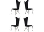 Set 4X Sedie Sedia Da Pranzo Legno Sala Da Pranzo Lusso Tessuto Sedie Moderne