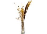 3.08 Fiori Secchi In Vaso Di Vetro - Circa 70 Cm - Fiori Artificiali Decorativi