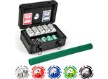 Set Di Fiches Da Poker Texano Costway, Fiches Da Casinò Con 300 Fiches, 2 Mazzi Di Carte E Bottone Del Mazziere, Feltro Da Poker, Custodia In Alluminio Con 2 Chiavi