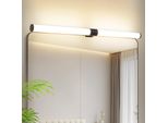 Zmh Luce A Specchio Lampada Da Parete A Led 60CM Parete Nera 8W Morsettibile IP44 Luce Da Parete 4000K Bianco Neutro Moderno