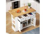 Carrello Di Servizio Flieks Con Piano Di Lavoro Pieghevole, Carrello Da Cucina Con Presa Di Corrente, Isola Da Cucina Con Ampio Spazio Di Archiviazione, Mobile Da Cucina Con Portasciugamani, Bianco