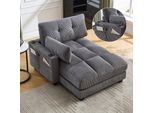 Lvhom Chaise Lounge Con Usb E Portabicchieri, Poltrona Reclinabile Con Tasche Laterali, Poltrona Singola Da Pavimento, Schienale Regolabile, Grigio