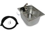 Lavello Da Campeggio In Acciaio Inox 325X265X150 Rubinetto Acqua Barca Yacht Caravan Camper