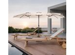 Ombrellone Aiorber, Rettangolare, Bifacciale, Resistente Ai Raggi Uv, 100 % Poliestere, Con Manovella, 12 Supporti In Acciaio, Per Giardino E Piscina, 453 X 267X 215 Cm