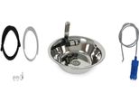 Lavello In Acciaio Inox Lavello Da Campeggio Integrato+ Scarico 28 Cm Rotondo + Accessori