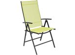 Sedia Pieghevole Da Giardino Sedia Da Giardino - Tessile Antracite - Verde Lime 7 Pos.