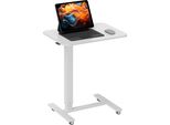Homcom Seduta Stand-Up Regolabile In Altezza Scrivania A C Tavolo Salvaspazio Per Laptop Scrivania In Piedi Con Rotelle Per Studio Bianco 65 X 48 X 70-110 Cm