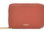 Fossil Porta Carte Di Credito Logan Zip Around Card Case Rfid Nebula Terracotta