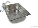 Lavello In Acciaio Inox Lavello Da Campeggio + Scarico 325X265X100 Rubinetto T4 T5 T6