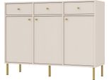 Selsey Oktio - Credenza A 3 Ante Con 3 Cassetti, Beige Sabbia, 125 Cm