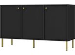 Selsey Oktio - Credenza A 3 Ante, Nero-Grafite, 125 Cm