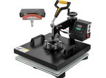 Succebuy 15X15 Inch / 38X38 Cm Macchina Per La Stampa A Caldo, Stampante A Sublimazione A Conchiglia 2IN1, Rivestimento In Teflon, Controllo Digitale Del Calore Preciso, Powerpress Per Magliette Cappelli Berretti, Nero