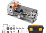 Succebuy Tornio Per Metallo Da 7'' X 16'', Tornio Di Precisione Da Banco Da 800W, Velocità Variabile 150-2500 Rpm, Mandrino A 3 Griffe Da 3,9''