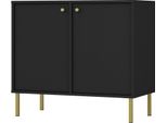 Selsey Oktio - Credenza A 2 Ante, Nero-Grafite, 84 Cm