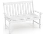 Costway Panca Da Giardino In Hdpe Resistente Alle Intemperie, Panca Da Parco Per 2-3 Posti, Vasca Da Balcone Caricabile Fino A 320 Kg, Panca Da Patio 132 X 65 X 91 Cm Bianco