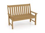 Panchina Da Giardino Costway Panca Hdpe Resistente Alle Intemperie, Panca Da Parco Per 2-3 Posti, Vasca Da Balcone Fino A 320Kg Caricabile, Panca Da Patio 132 X 65 X 91 Cm Teak