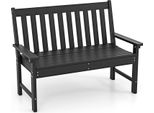 Costway Panca Da Giardino In Hdpe Resistente Alle Intemperie, Panca Da Parco Per 2-3 Posti, Vasca Da Balcone Caricabile Fino A 320 Kg, Panca Da Patio 132 X 65 X 91 Cm Nero