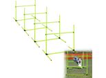Sessamen-Lp Set Di Ostacoli Per Agilità Pali Da Slalom Pali Da Salto 4 X Ostacoli Set Di Allenamento Per Cani Set Di Allenamento, Pali Da Allenamento Per Condizionali, 104X70X101Cm (Verde)