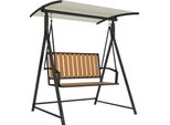 Altalena Outsunny Hollywood Con Tettuccio Parasole Regolabile, Altalena Da Giardino A 2 Posti, Resistente Alle Intemperie, Carico Fino A 240 Kg, 142 X 112 X 162 Cm, Nero