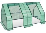 Jayseuw Mini Serra 180X90X90Cm Serra In Foglio Per Esterni Serra Con Cerniera E 2 Finestre Foglio Di Rete Verde