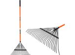 Raccolta Foglie Strend Pro, 24 Denti, 58 Cm, A Ventaglio, Manico In Fibra Di Vetro 120 Cm