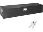 Succebuy Robusta Cassetta Porta Attrezzi In Alluminio Per L'area Di Carico, Organizer Con Piastra Diamantata E Maniglia Laterale E Chiavi Di Chiusura Per Pick-Up, Camper, Rimorchio, 121,9 X 38,1 X 38,1 Cm, Nero