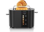 Tostapane Arendo 2 Fette, Acciaio Inox, 800 W, Display Con Indicatore Del Tempo Residuo, Accessorio Per Panini, Funzione Di Scongelamento, Alloggiamento Termoisolante, Display Touch, Nero