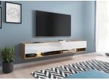 Minio Go For It, Mobile Tv, Mobile Tv "Anne"", 180 Cm, In Piedi, Sospeso, Senza Illuminazione, Colore Rovere Wotan/Bianco Lucido"