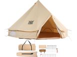 Succebuy Tenda Rotonda In Tela, 3 M/9,8 Ft Tenda Yurta 4 Stagioni, Tenda Da Campeggio Con Attacco Per Stufa, Traspirante, Per 4 Persone, Caccia All'aperto E Uso Familiare