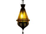 Lampada Da Soffitto Moulay Orange 45Cm | Lampada Orientale In Vetro E Metallo