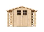 Casetta Da Giardino Con Legnaia Timbela M391F - L328Xl206Xh218 Cm/ 3,53 + 0,97 + 0,97 M2