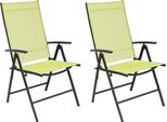 Sedia Pieghevole Da Giardino A 2 Posti Sedia Da Giardino - Tessile Antracite Verde Lime 7 Pos.