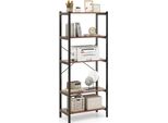 Costway Libreria A 5 Livelli, Scaffale Con Struttura In Metallo E Doppio Set Antiribaltamento, Ripiano Portaoggetti Scaffale Espositivo Indipendente 66 X 34 X 161 Cm