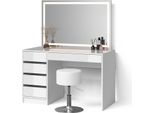 Livinity Tavolo Da Toeletta Imola, Con Specchio Led E Sgabello, Bianco