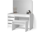 Livinity Tavolo Da Toeletta Imola, 120 Cm Con Panca, Bianco