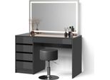 Livinity Tavolo Da Toeletta Imola, Con Specchio Led E Sgabello, Antracite