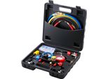 Manometro Del Refrigerante 4 Vie Auto Refrigerante Collettore Calibro Set, R134A-R12-R410A-R22 Ac 4 Pezzi 5 Piedi Di Carica Tubi Flessibili Refrigerante Collettore Calibro Ac Strumenti Diagnostici Auto Sistemi Di Aria Condizionata