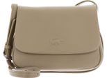 Lacoste Pelle Borsa A Tracolla City Court Flap Crossover Bag Viennois Grigio Talpa